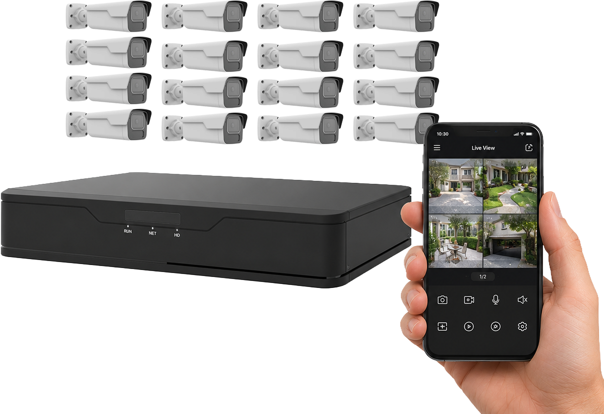 Premium CCTV package with 16 cameras and NVR