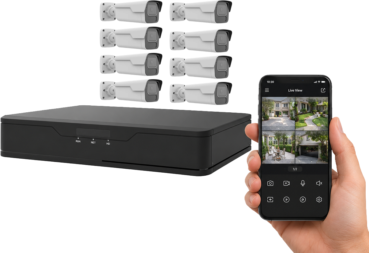 Standard CCTV package with 8 cameras and NVR